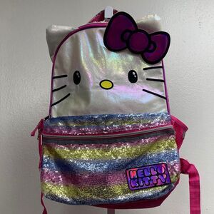 Hello Kitty Rainbow‎ Sequin Backpack Holographic Iridescent School Bag